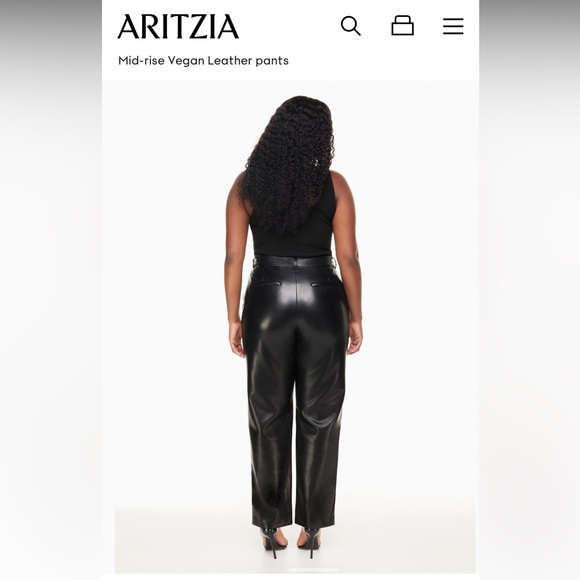 Aritzia Babaton Mid rise vegan leather pants - Picture 4 of 7